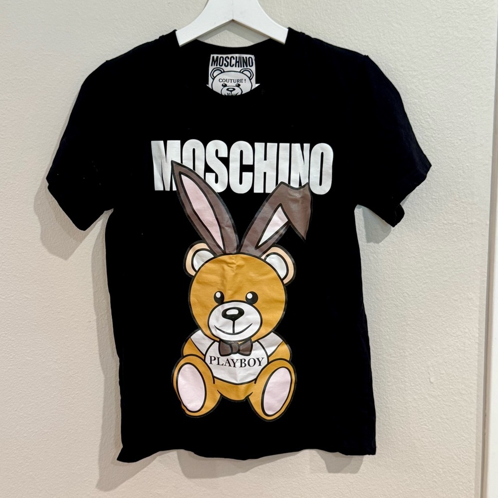 Moschino Black and White Logo Tee